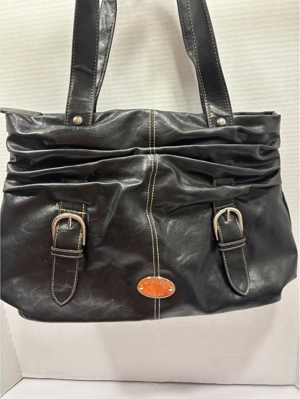 Nine West black shoulder tote bag
